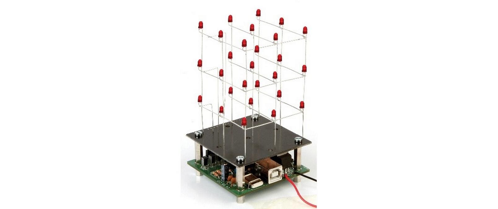 Bausatz 3D LED-Würfel 3 x 3 x 3Elektronikbausatz