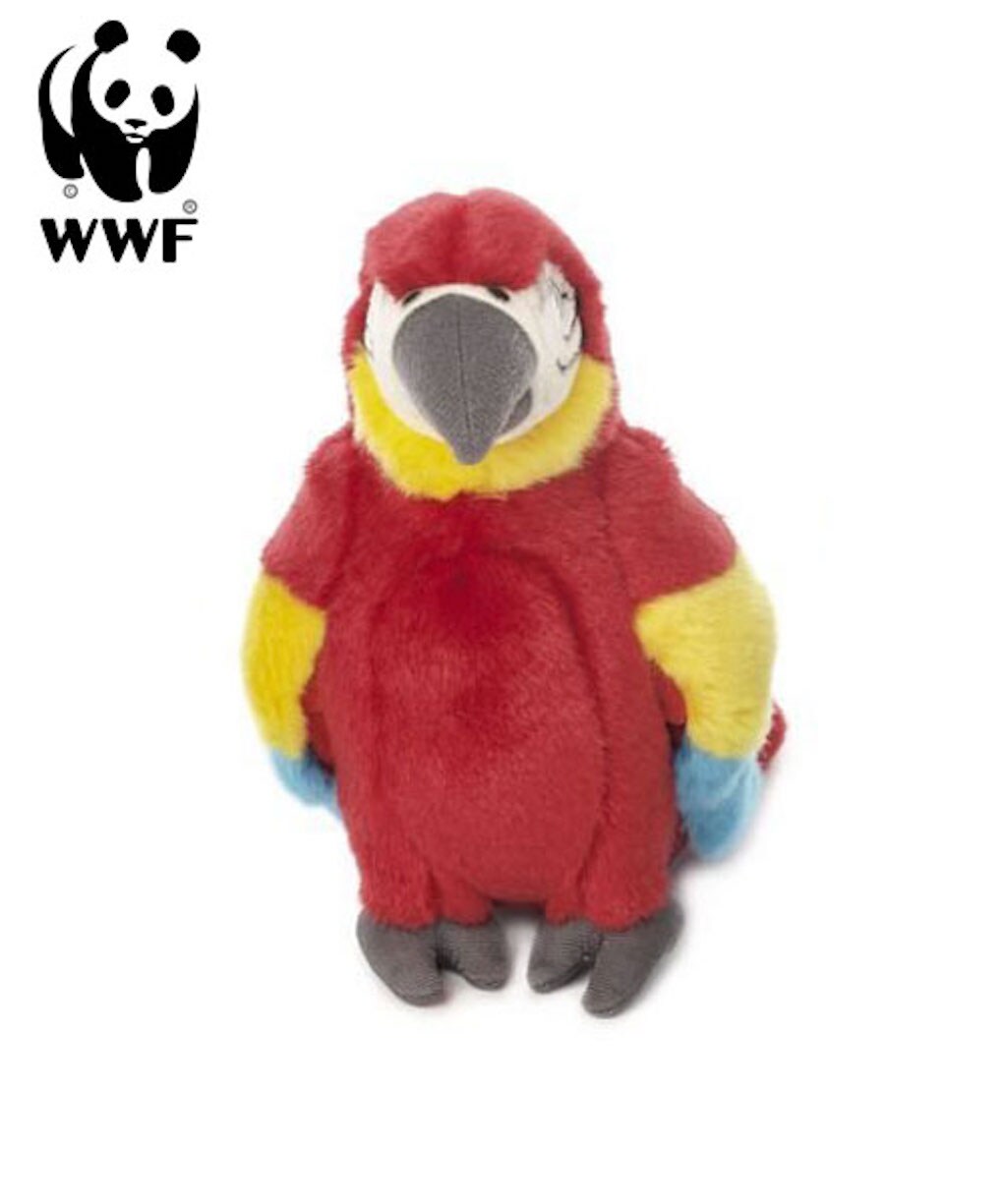WWF Plüschtier Hellroter Ara Papagei (18cm) Kuscheltier Stofftier Vogel NEU
