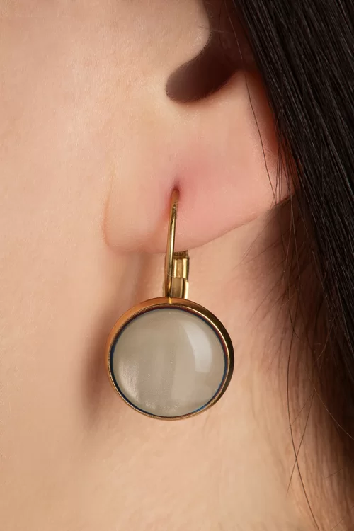 Urban Hippies Goldplated Dot oorbellen in licht perzik