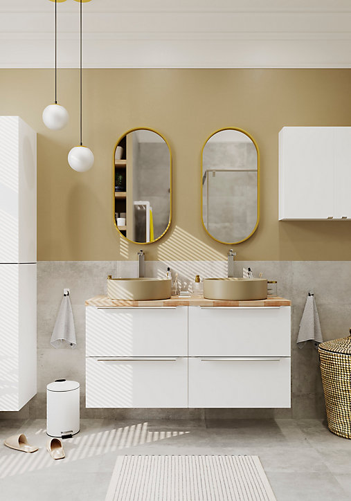 Miroir salle de bains oblong 40x80 cm Tisa doré
