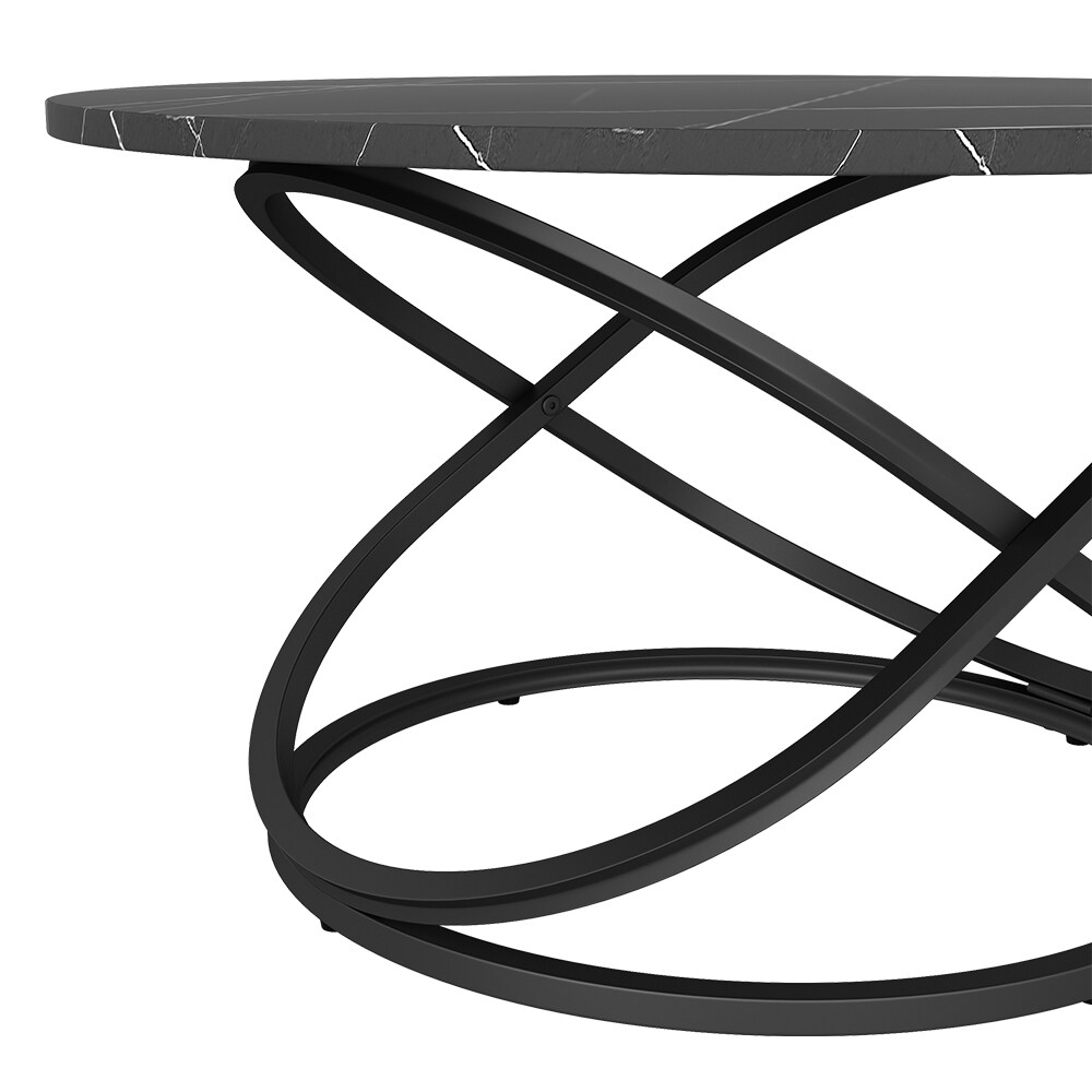 Vicco Couchtisch Calgary Schwarz Marmor-Optik 80 x 46 cm Wohnzimmertisch