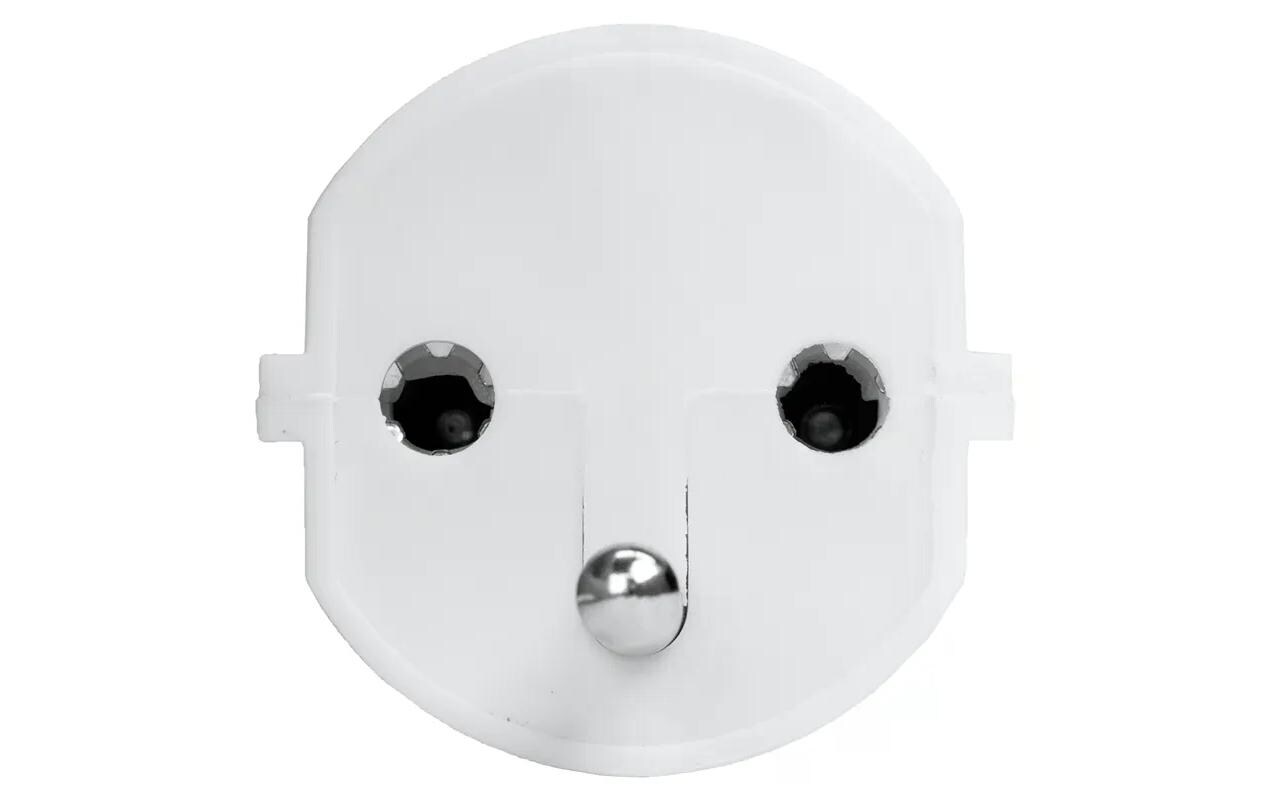 Fixadapter Deutschland CEE7/7 auf Schweiz T12 3-polig, WeissSchuko zu T12 Fixadapter