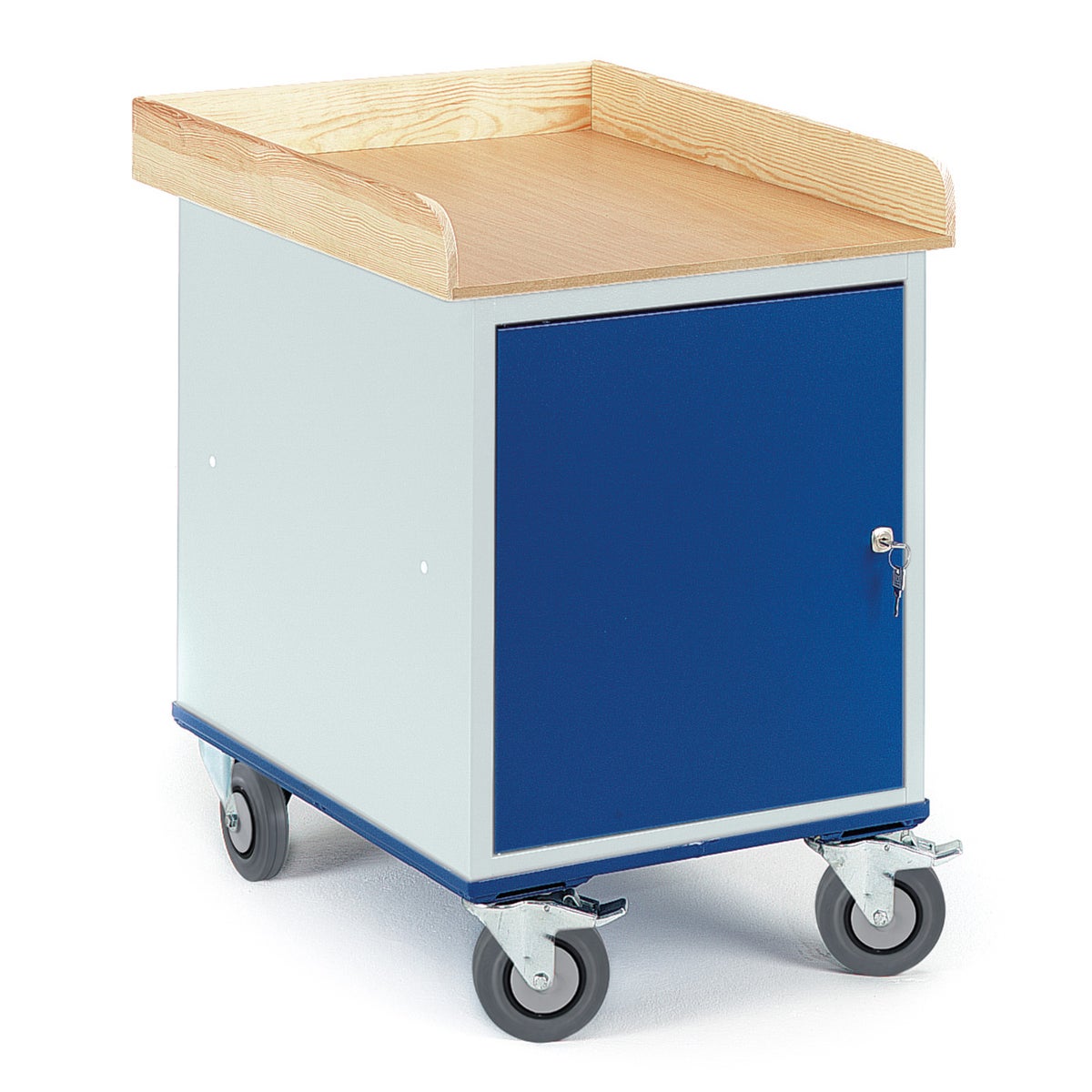 Rollcart rollende stalen kast in beukendecor 700x490mm