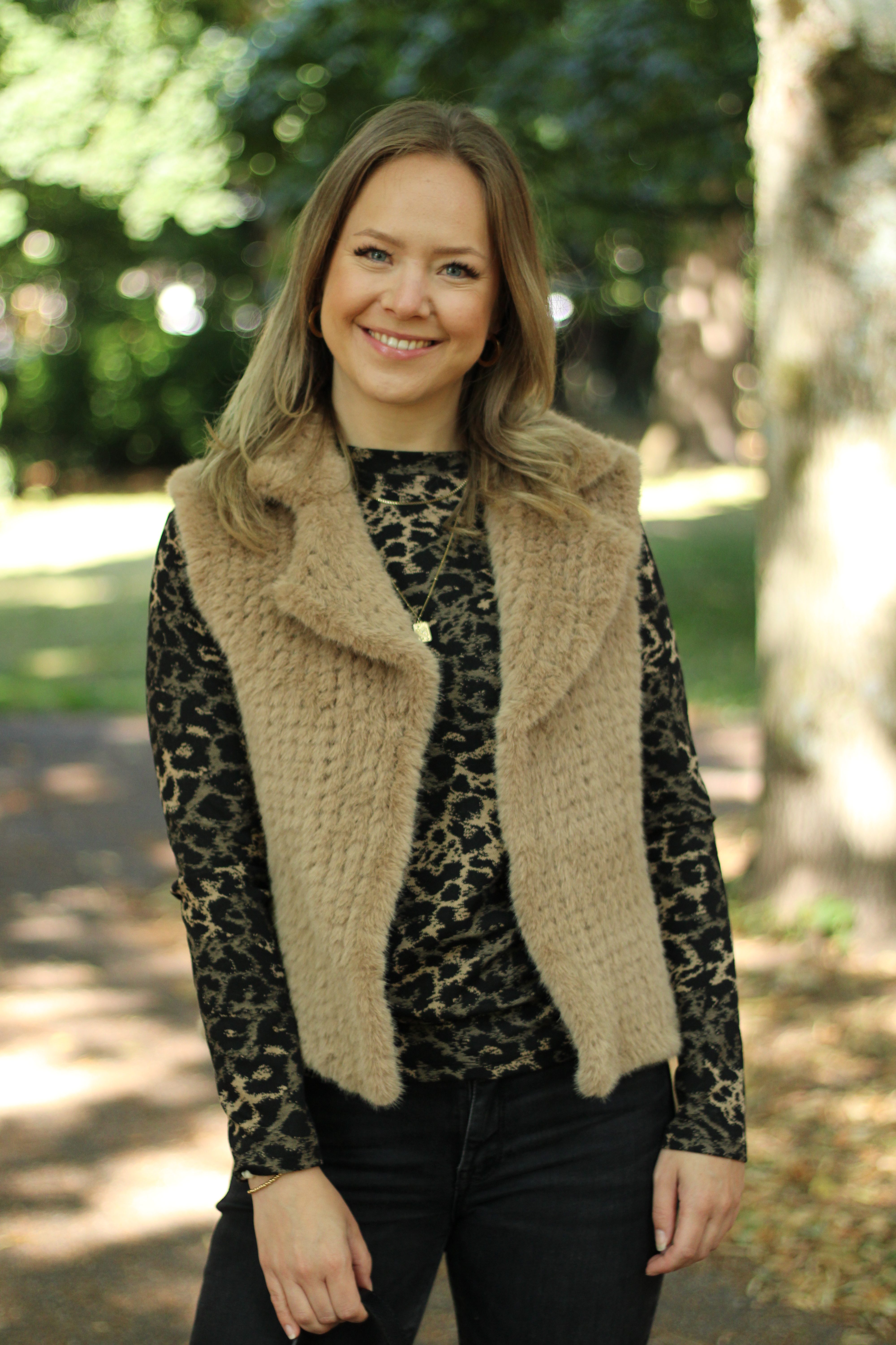 Rino & Pelle - Keasha Faux Fur Waistcoat - Misty Nude