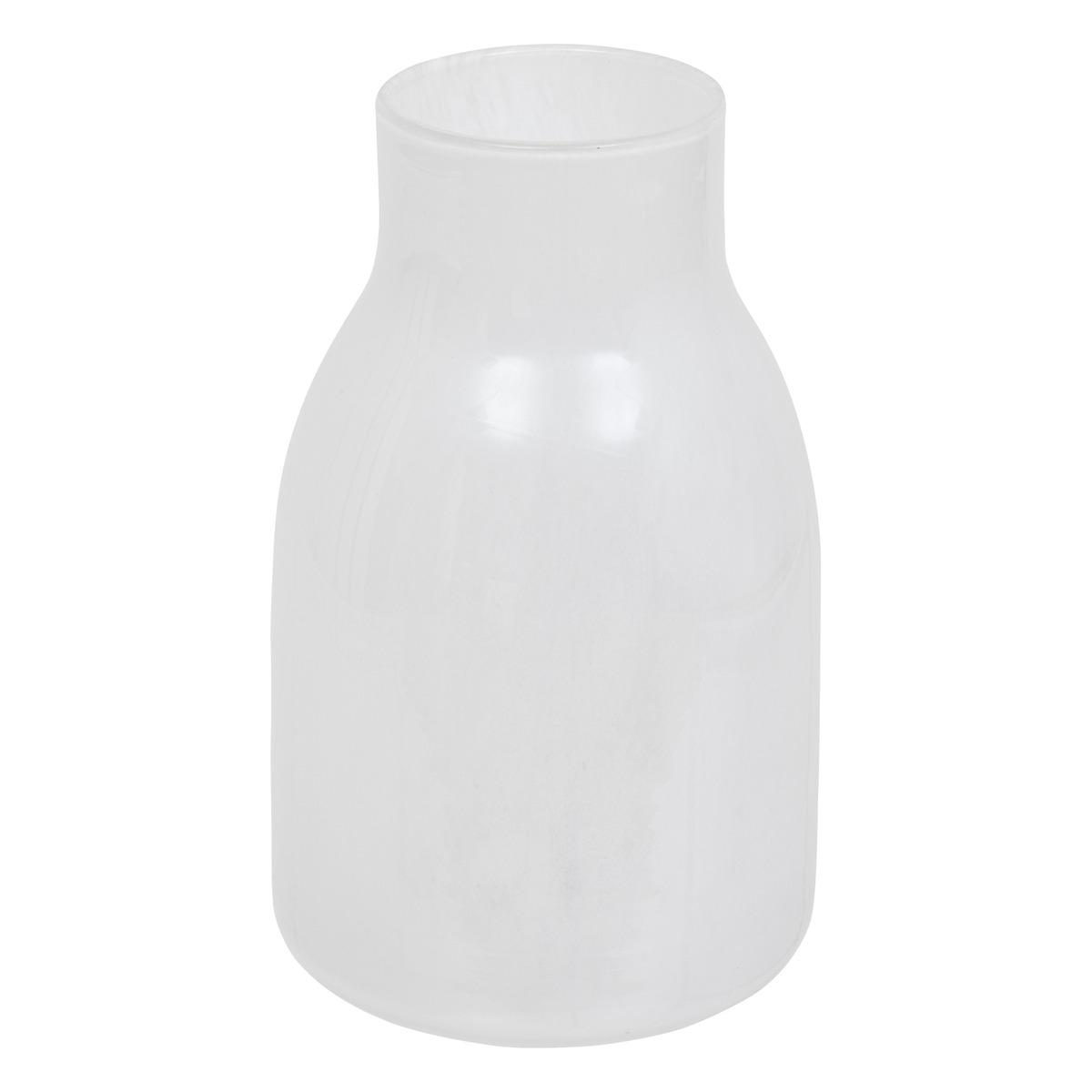 VASE DOLA VERRE BLANC H.25CM