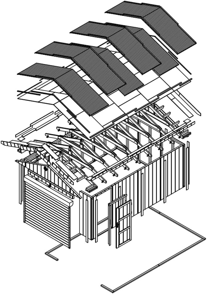 Garage Premium Qualität 17 m²- L378xB530 cm- Garage für Autos, Motorräder, Fahrräder, Gartengeräte - Konstruktion aus LP Smartside-Panels - Gartenhaus Timbela M991B-TUNDRA Grey