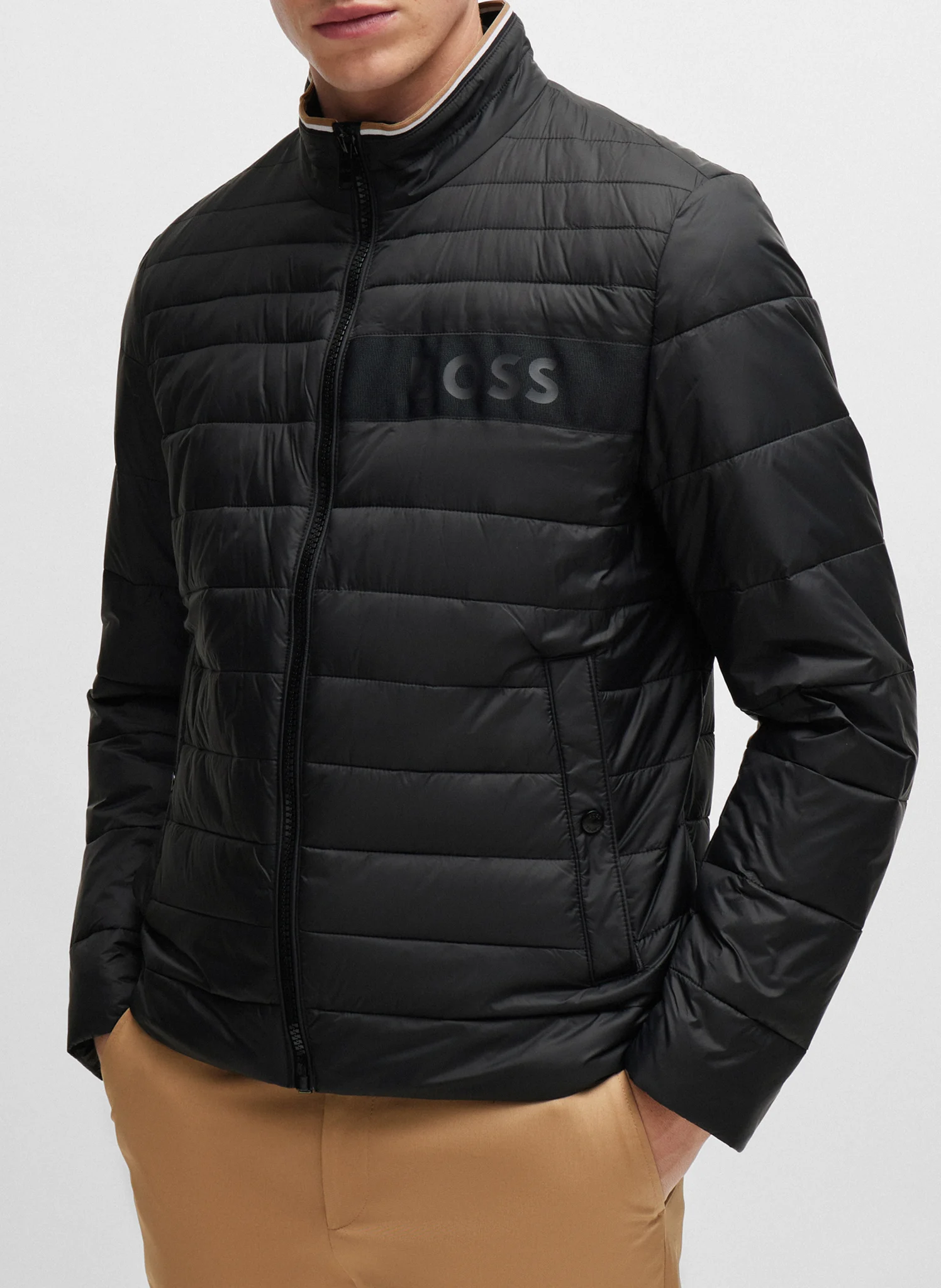 Doudoune col montant regular-fit| Noir