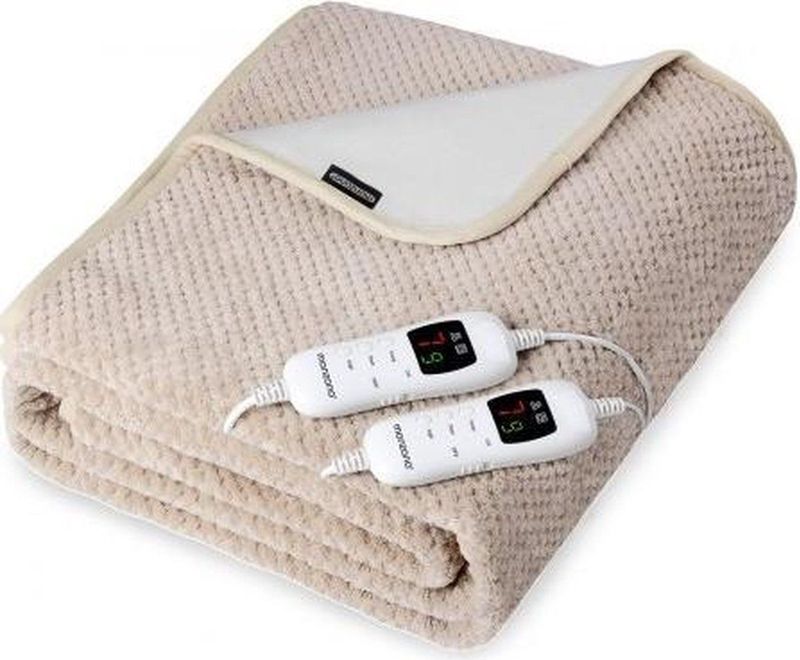 Monzana Warmtedeken - Elektrisch 160 x140cm 5 Temperatuurstanden - Beige
