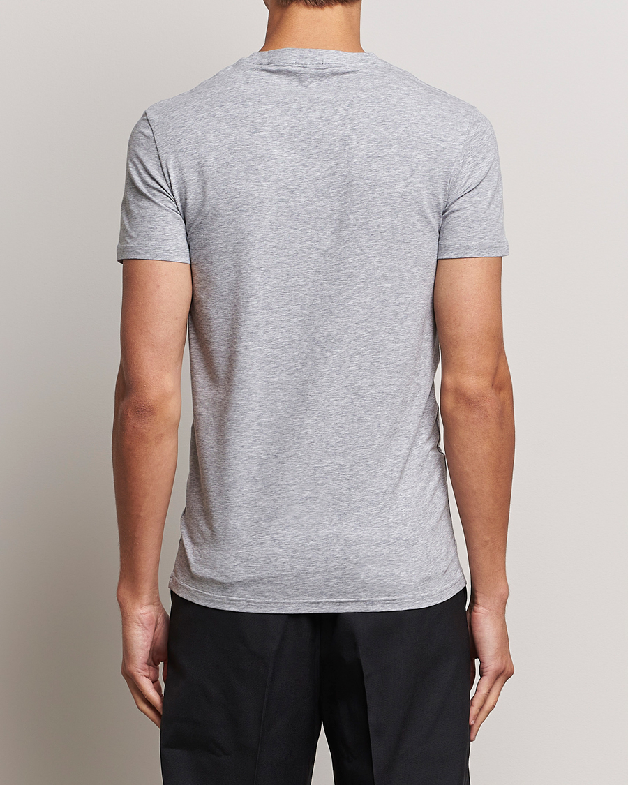 Zegna Stretch Cotton Round Neck T-Shirt Grey Melange
