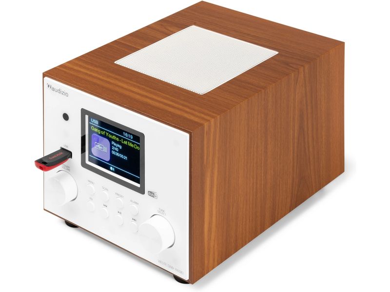 Audizio DAB  Radio Vieste Weiss DAB  Radio mit Stereo Lautsprecher und Subwoofer