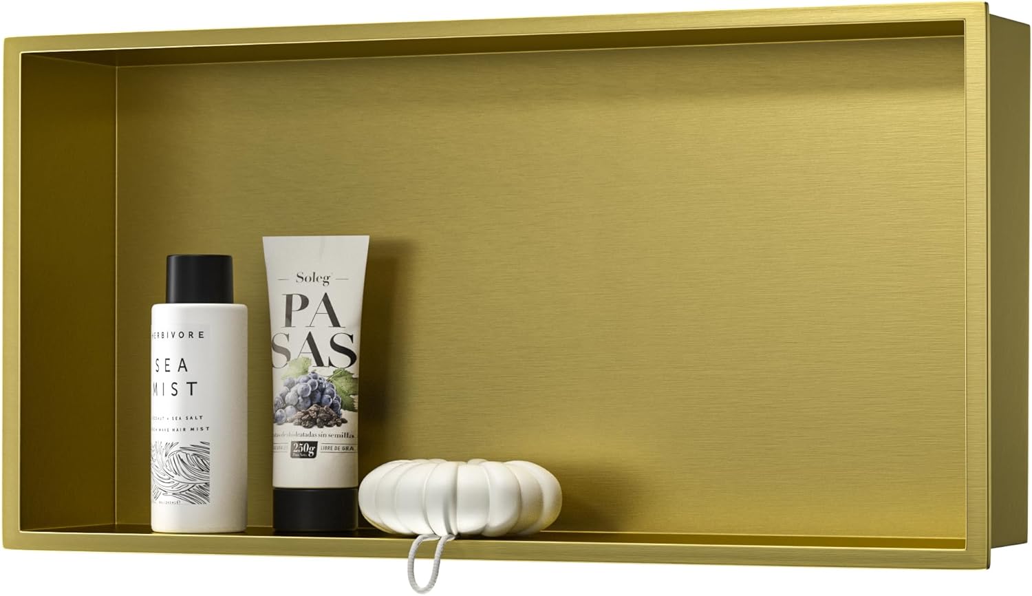 Wandnische 304 Edelstahl 60 cm × 30 cm × 10 cm Duschnische Gold Keine Fliesen erforderlich Duschnische Einbaunische Dusche Übermontage