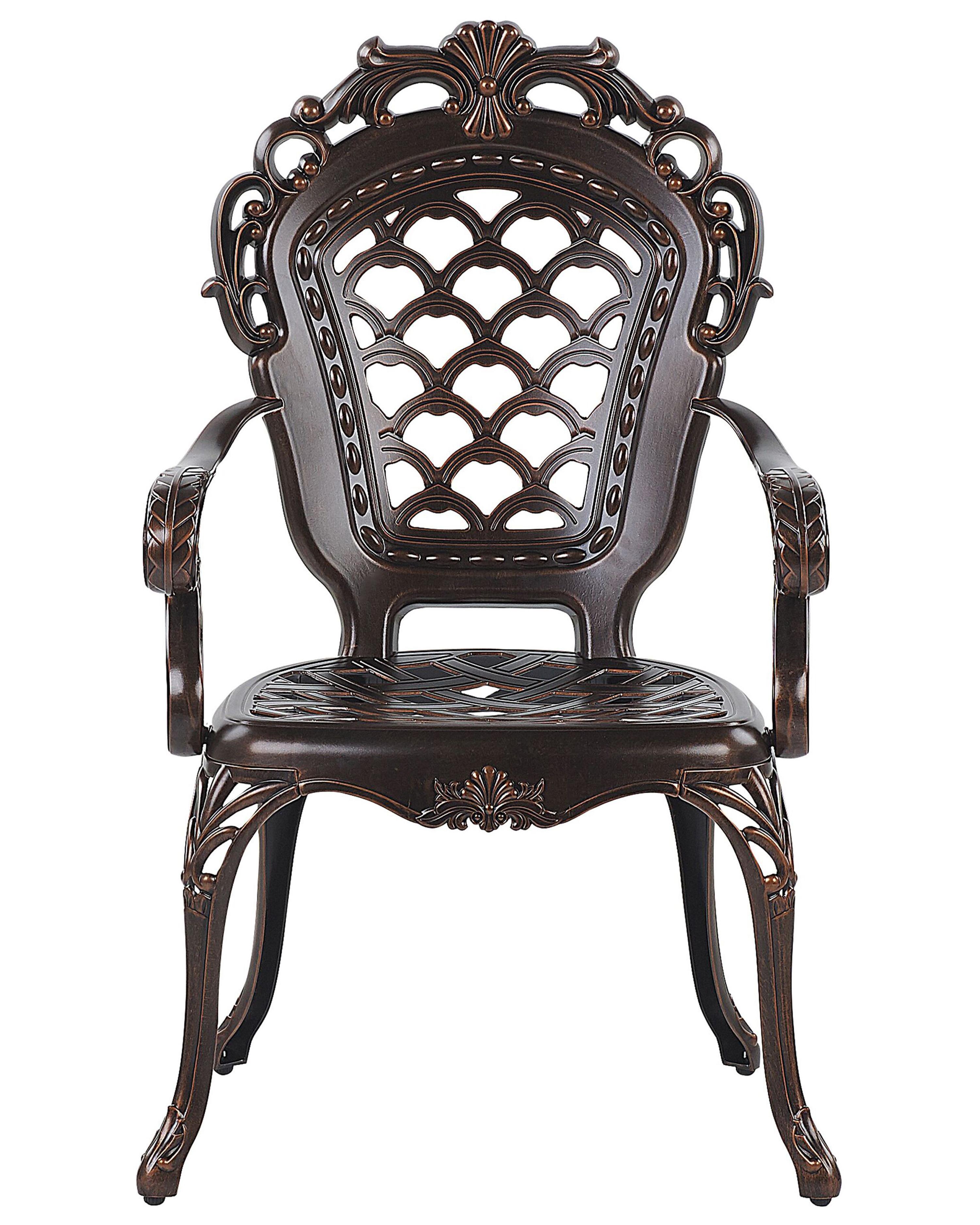 Set van 2 stoelen met zitkussen LIZZANO Metaal Donkerbruin