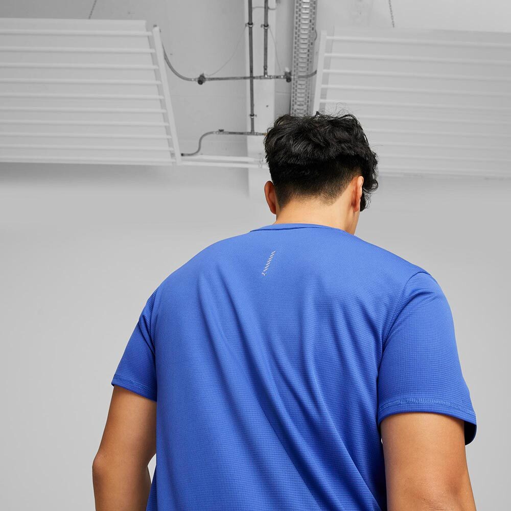 PUMA Run Favorite Logo Hardloopshirt Korte Mouwen Blauw Heren