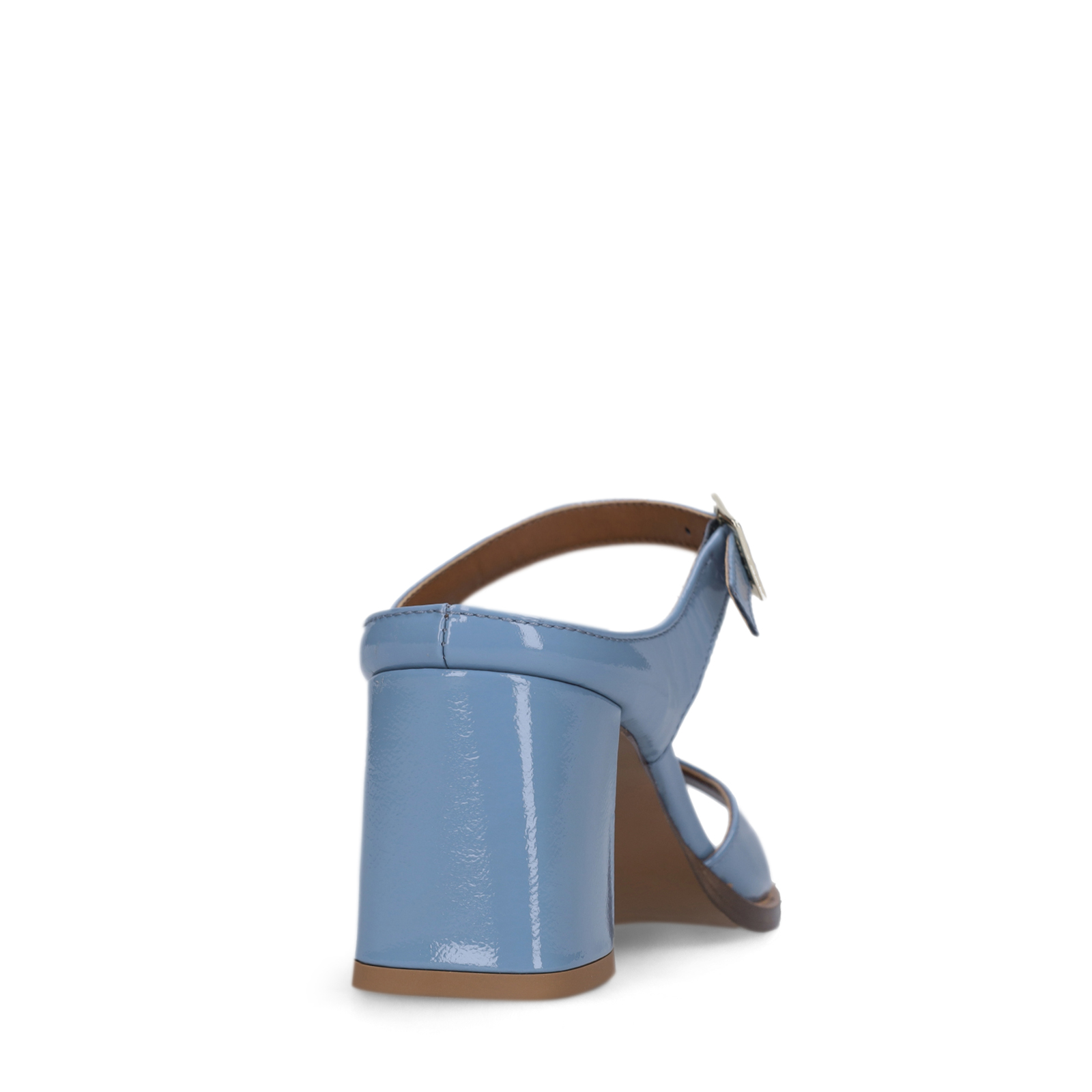 Blauwe lak leren sandalen met hak
