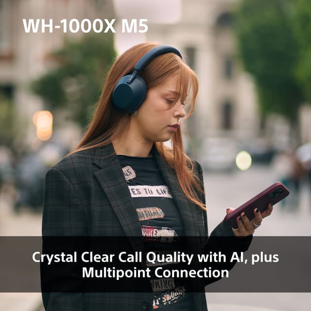 Sony WH-1000XM5 trådløse around-ear-hovedtelefoner (røget lyserød)