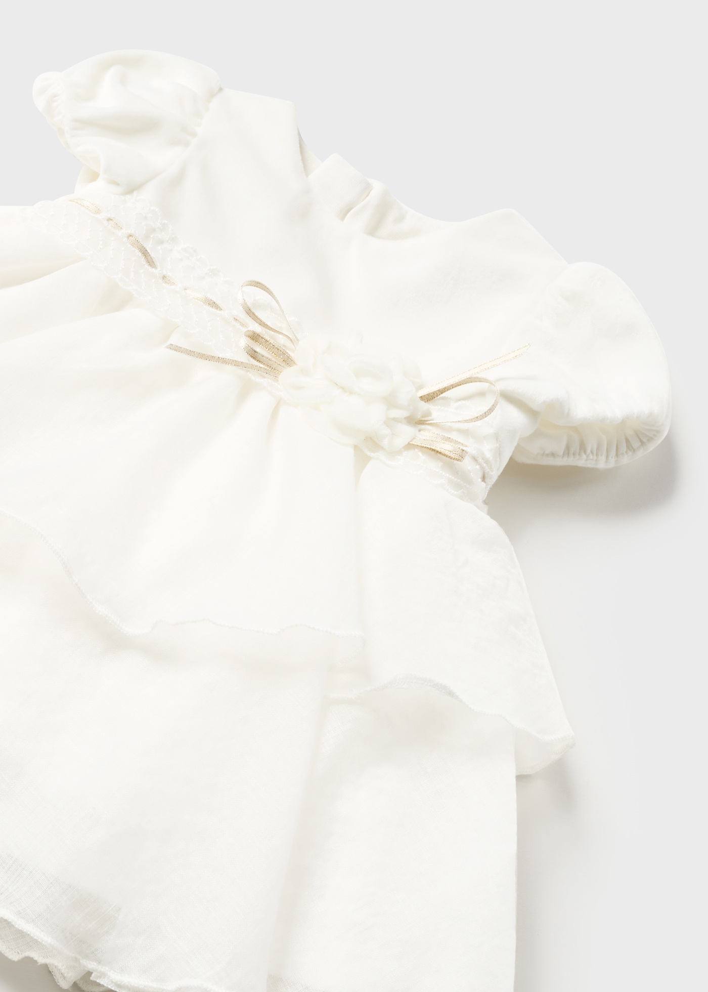 Vestido de veludo e chiffon para recém-nascido