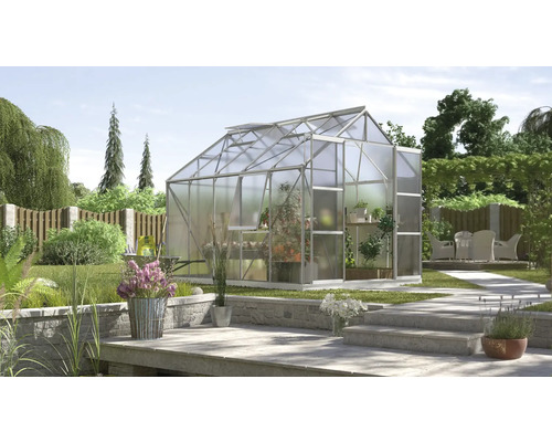Vitavia Jupiter 8300 kas, dubbelwandige polycarbonaat panelen, 4 mm dik, 257 x 321 cm, aluminium