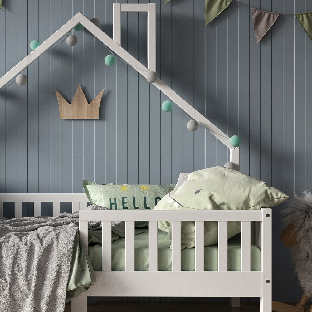 VitaliSpa Hausbett Kinderbett Spielbett Noemi 80x160cm weiß Rausfallschutz