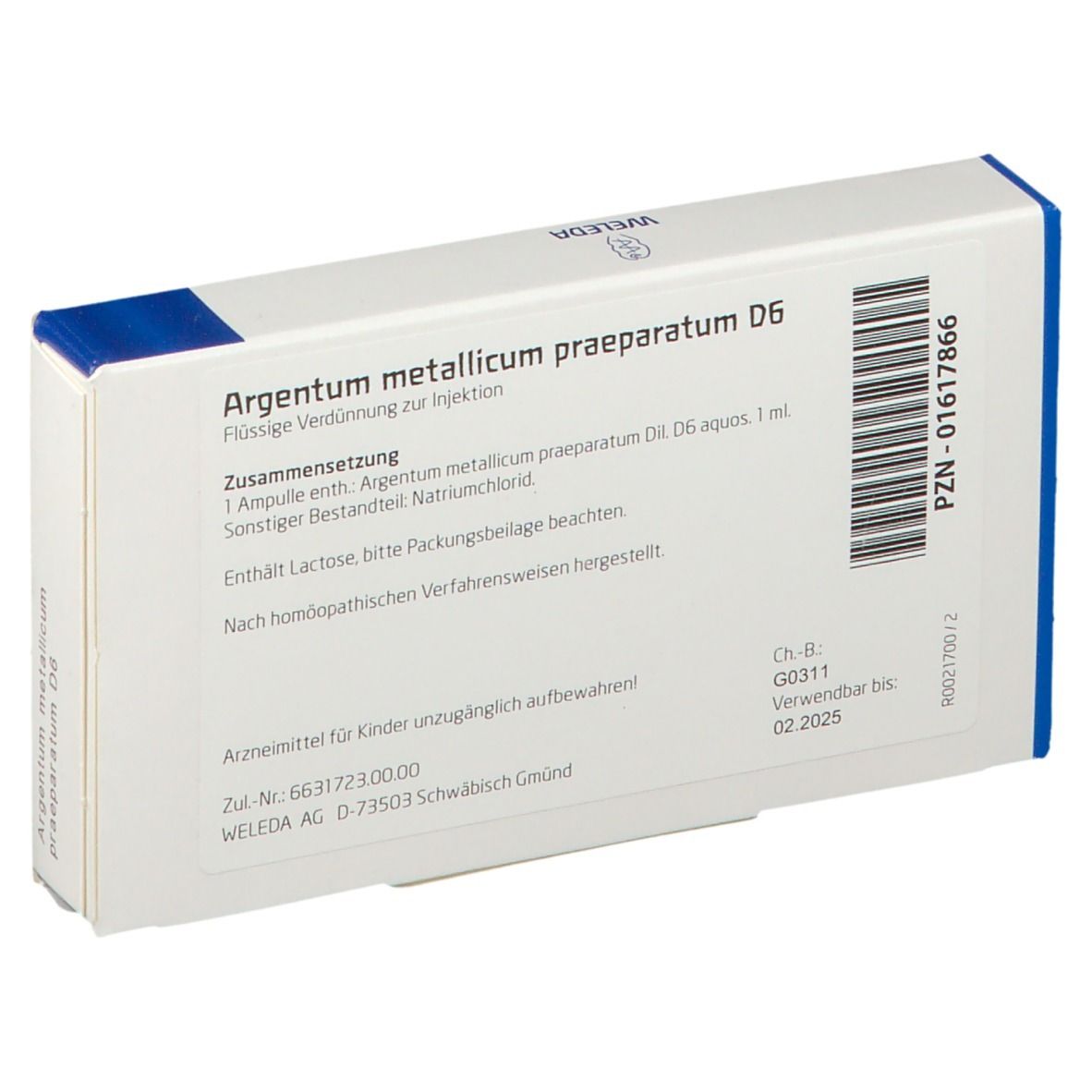 Argentum Metallicum Praep. D6 Ampullen