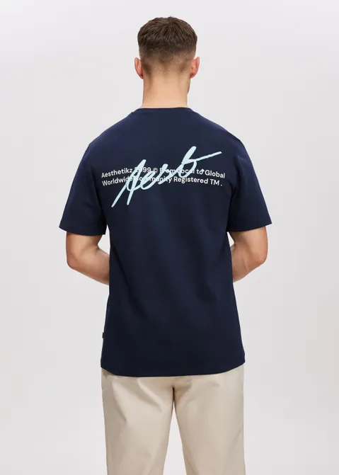 T-shirt met print written blauw (BLW.D)