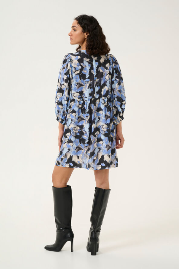 Kaffe KAvictoria Tunic Black/blue graphic strokes