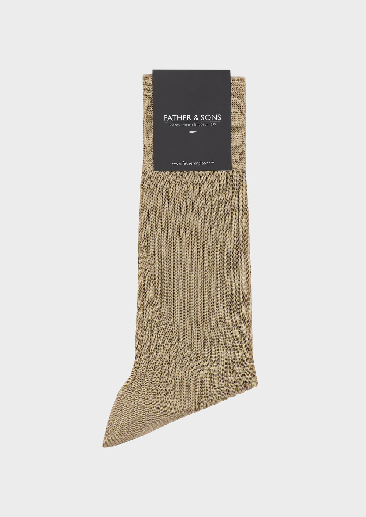 Chaussettes en coton fil d'Ecosse uni beige