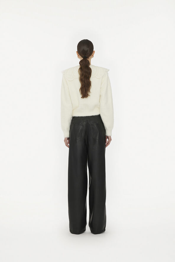 ROTATE Birger Christensen WIDE LEG 5 POCKET PANTS Black