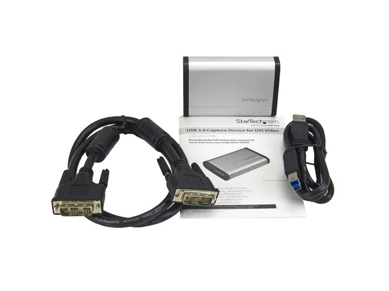 StarTech.com USB 3.0 Capture Gerät für High-Performance DVI Video - 1080 60FPS - Aluminium, Schwarz, Silber, USB 3.2 Gen 1 (3.1 Gen 1), 1920 x 1080 Pixel, USB Type-B, Mstar MST3363CNK-170, 504825 h