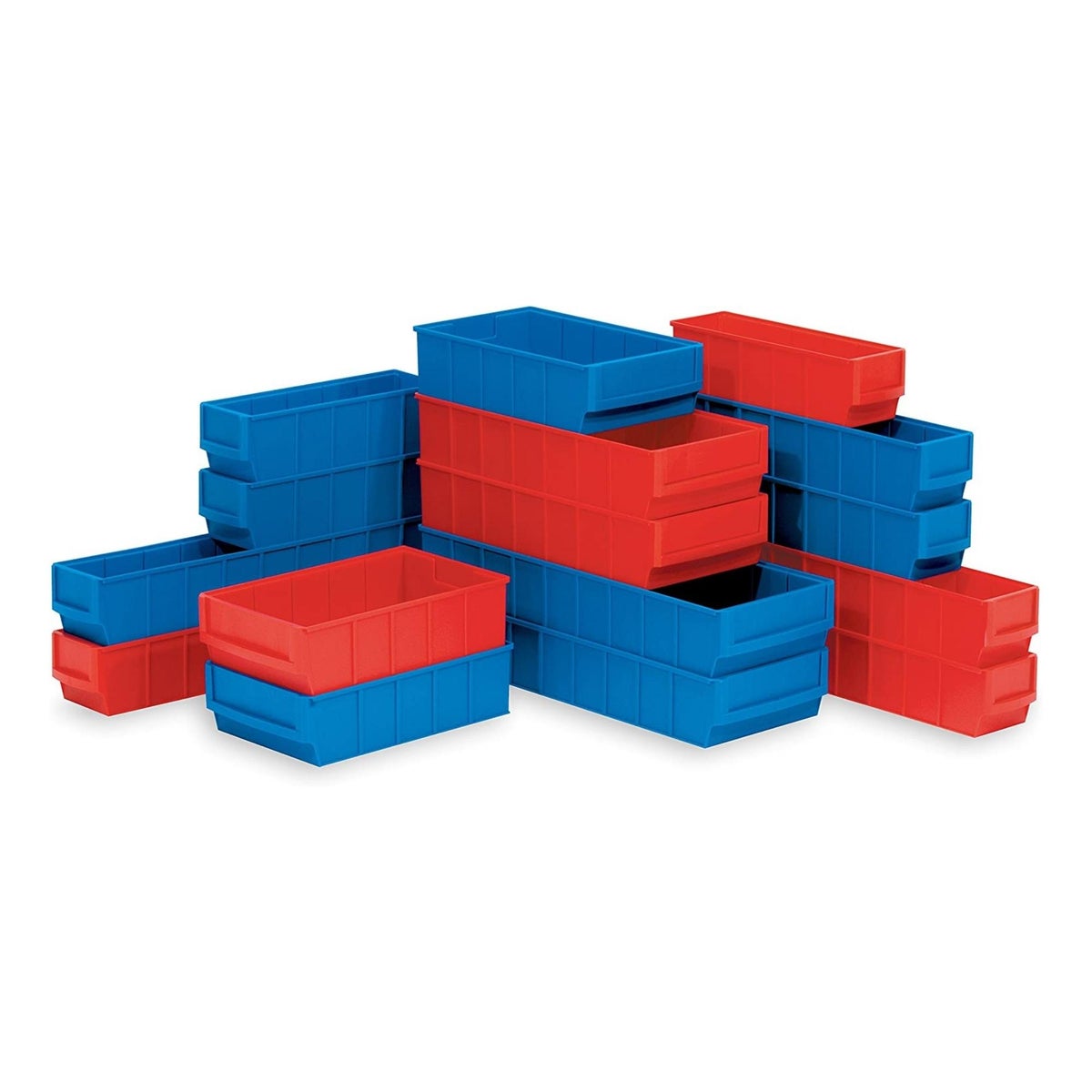 PROREGAL Rode Industriële Box 400 S HxBxD 8,1 x 9,1 x 40 cm 2,2 Liter Opbergdoos Assortimentsdoos Kleine Onderdelendoos