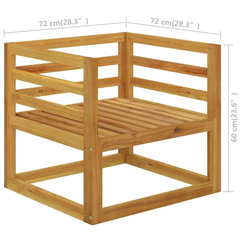 vidaXL - Tuinset - Crème - Acaciahout - 7 stuks - Met kussens