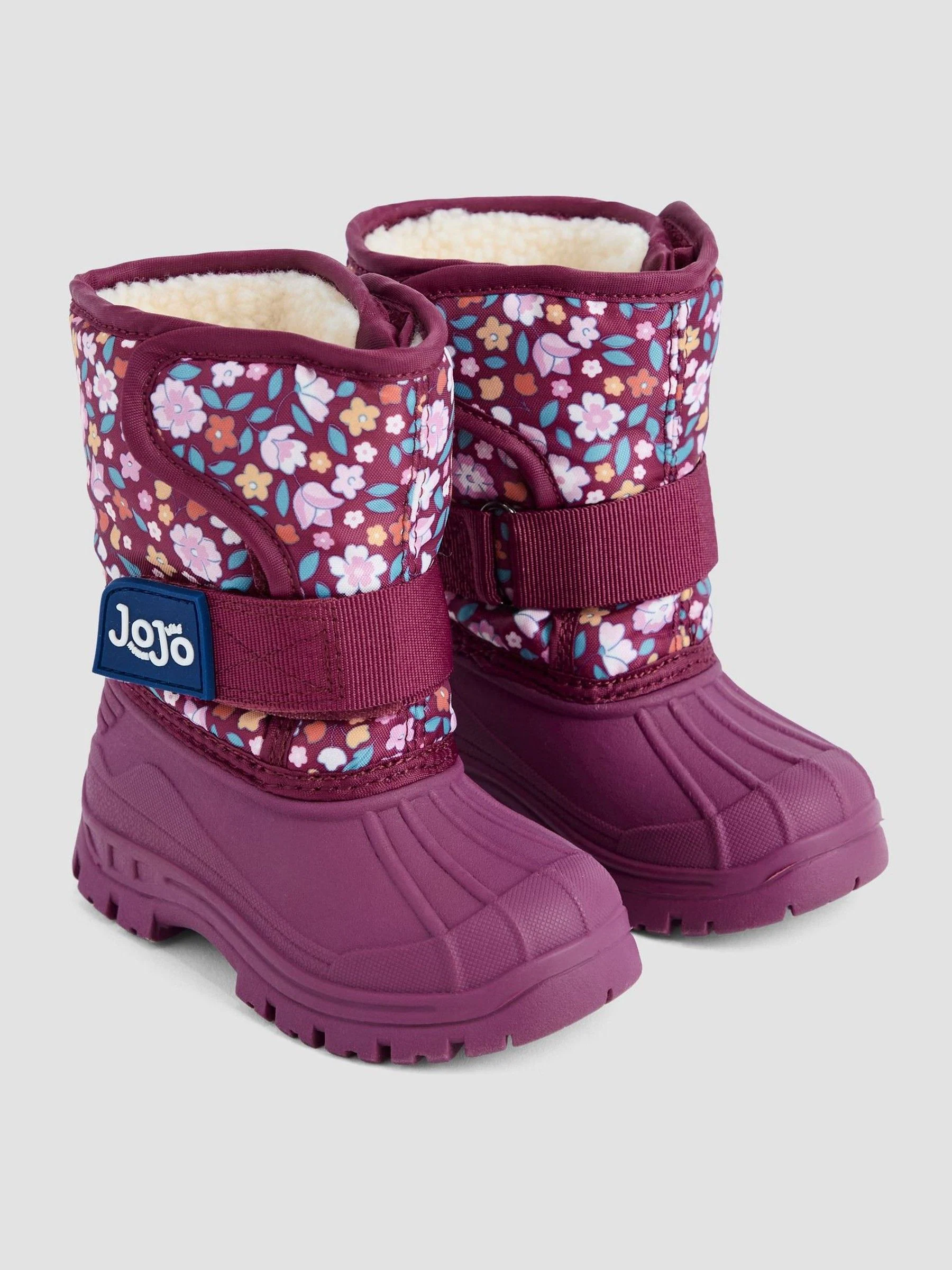 Bessenkleurig gebloemd - JoJo Maman Bébé - Behaaglijke sneeuwlaarzen