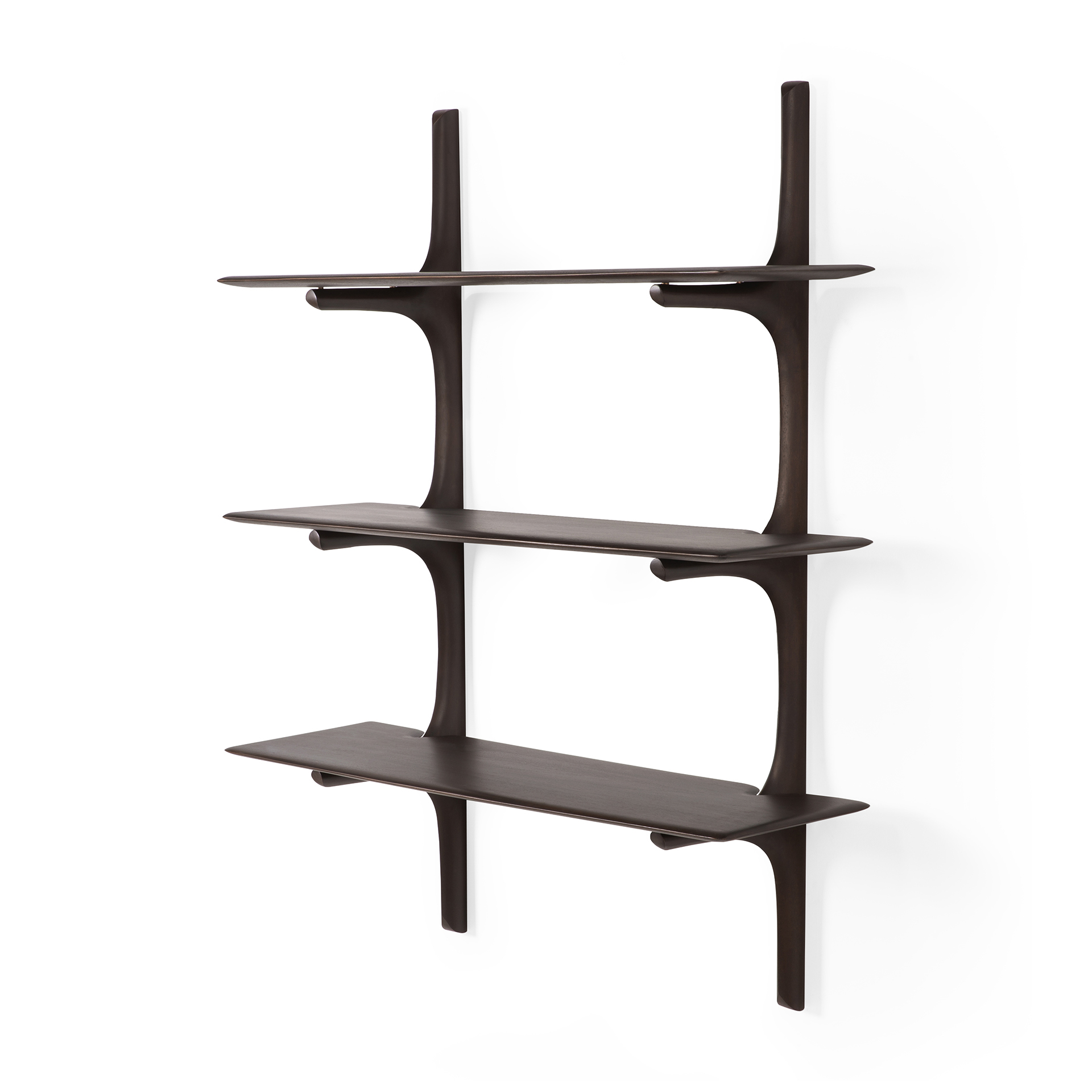 PI wandplank - 3 planken  - donker bruin mahonie