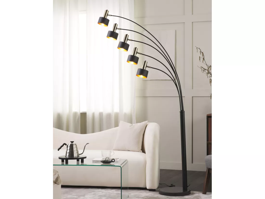 Lampadaire ANBESA Réglable Métal Noir