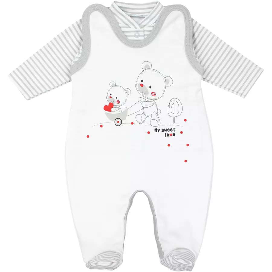 TupTam Baby Unisex Strampler-Set mit Aufdruck Spruch 2-tlg weiß Modell 2