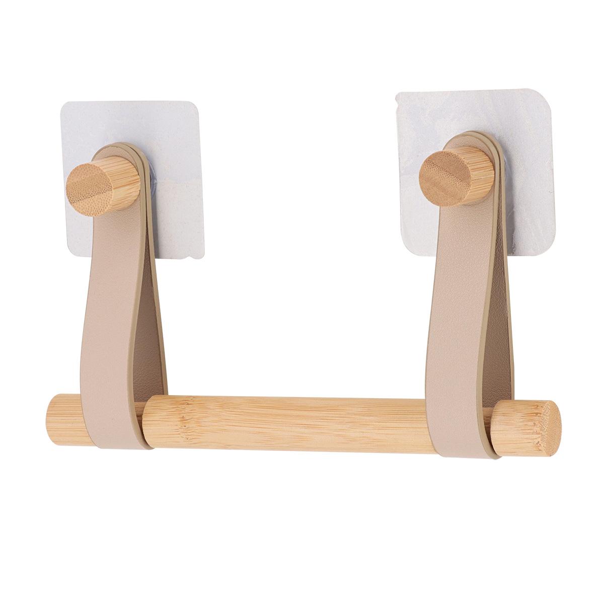 DEROULEUR PAPIER WC BAMBOU LANIERES SIMILI CUIR BEIGE BAMBOU