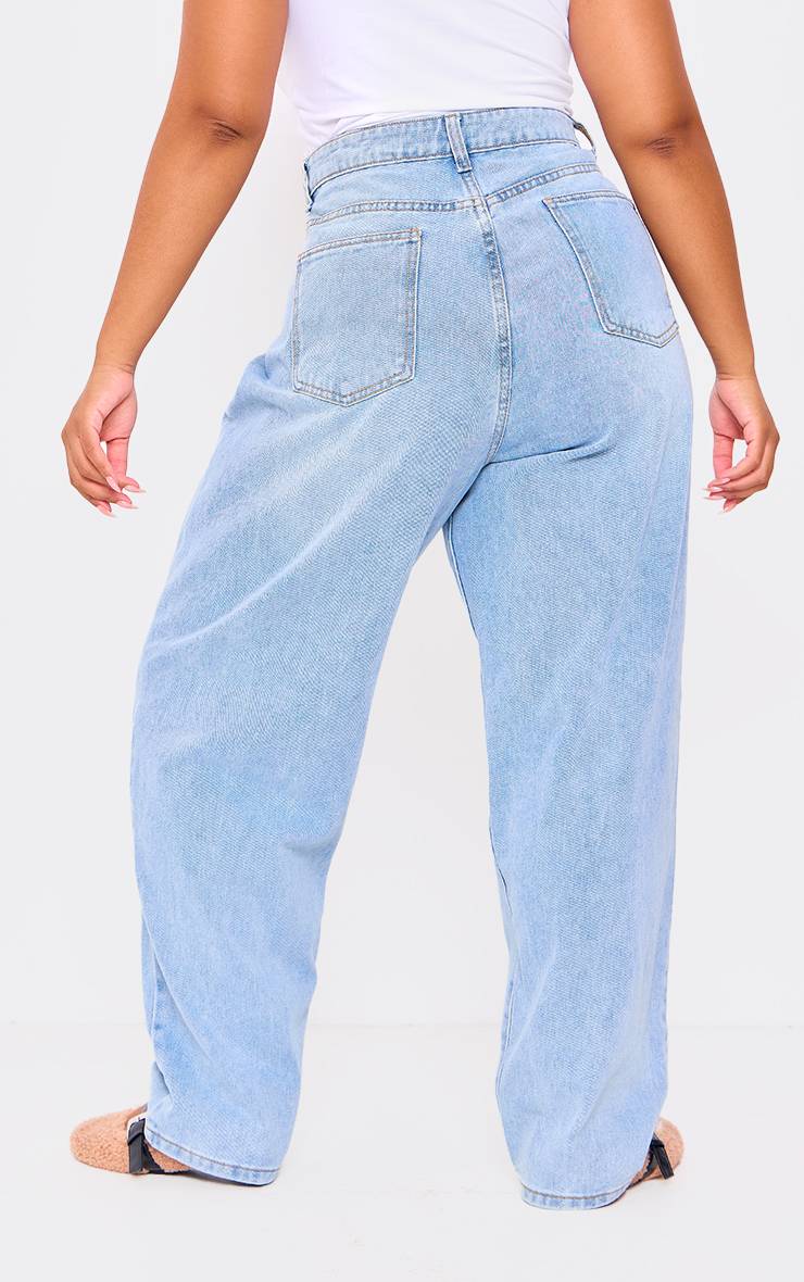 Light Blue Wash Prettylittlething Plus Jean Boyfriend