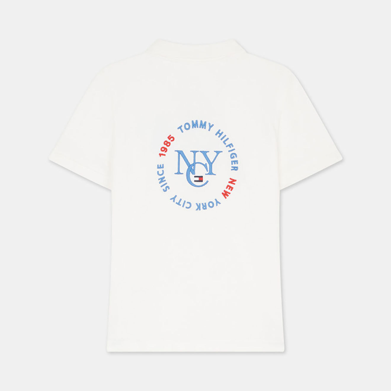 Tommy Hilfiger Polo 100% Coton Bi logo rond blanc