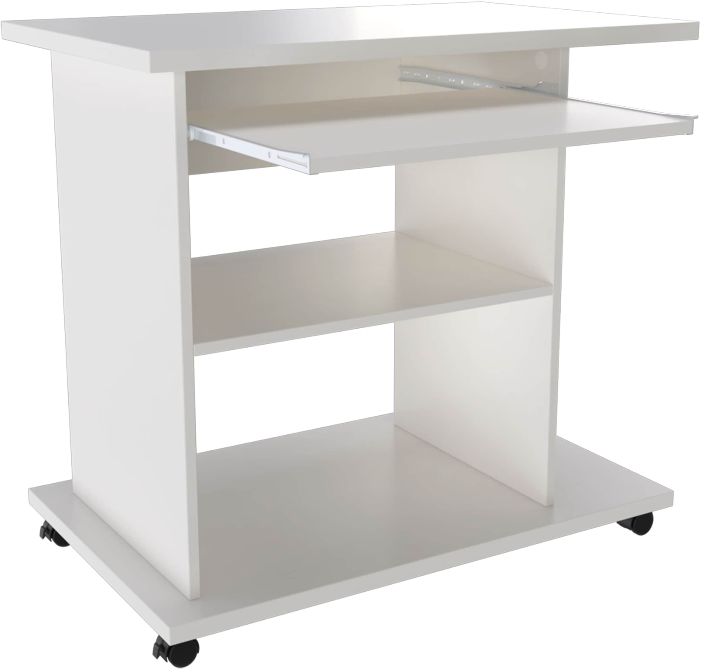 INOSIGN Computertisch »LOKVE, Laptoptisch, Schreibtisch,« rollbar, Tastaturauszug, Towerfach, Druckerfach, Höhe 75 cm