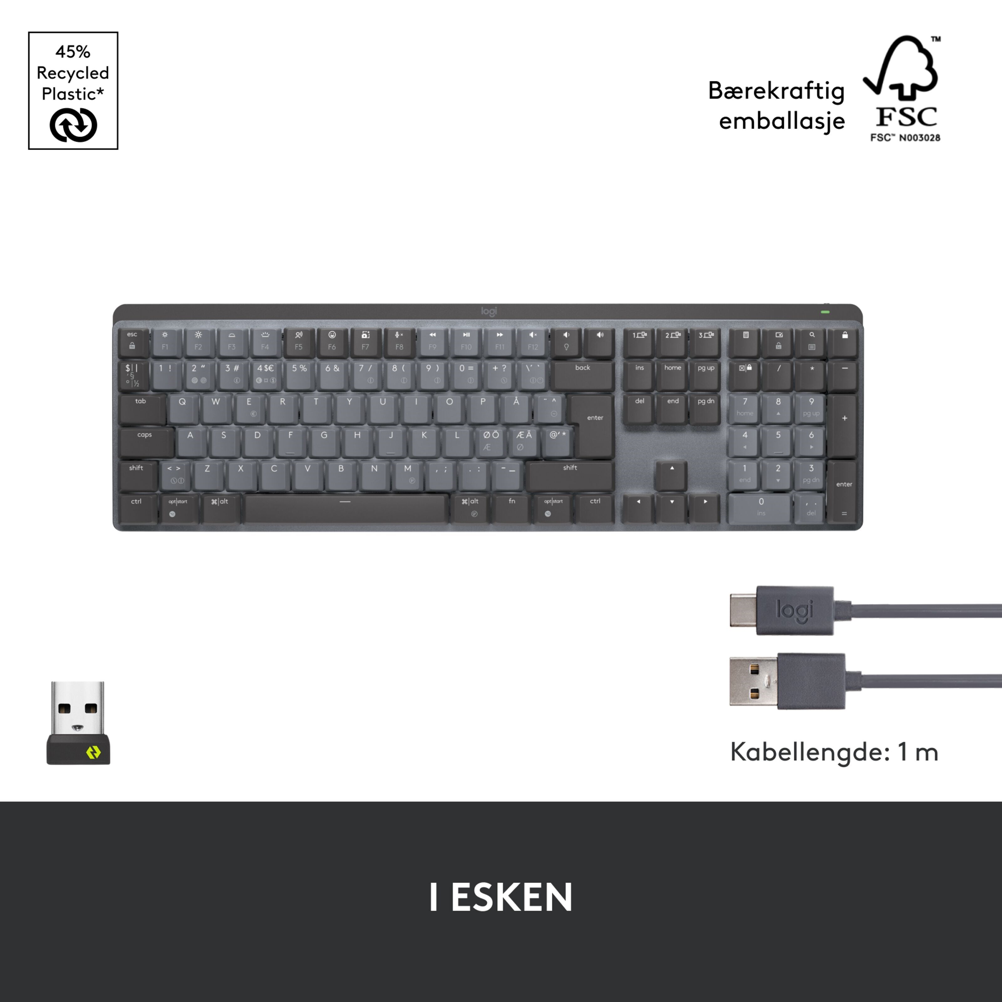 Logitech Mx Mechanical Mekanisk tastatur Brown Tactile Quiet