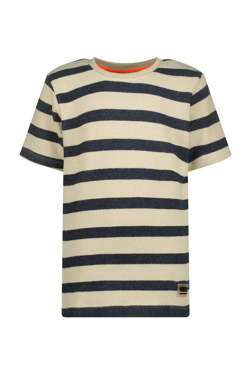 Vingino gestreept T-shirt Hone donkerblauw/ecru