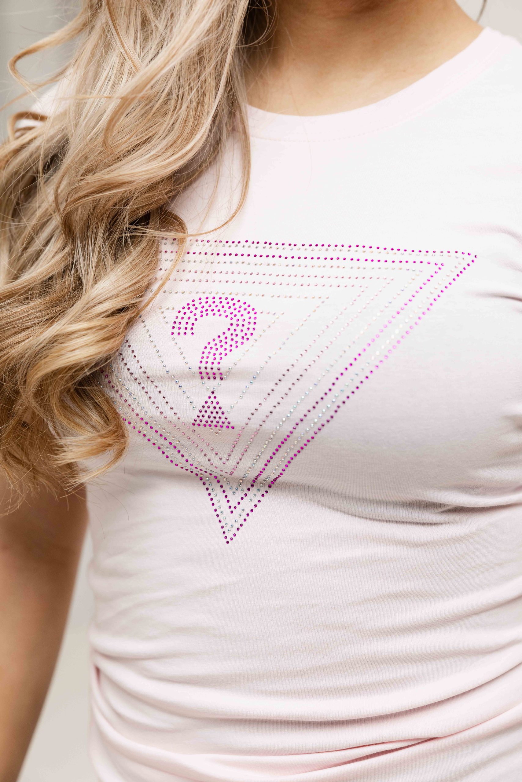 Guess Triangle Ombre R3 T-Shirt Dames Roze
