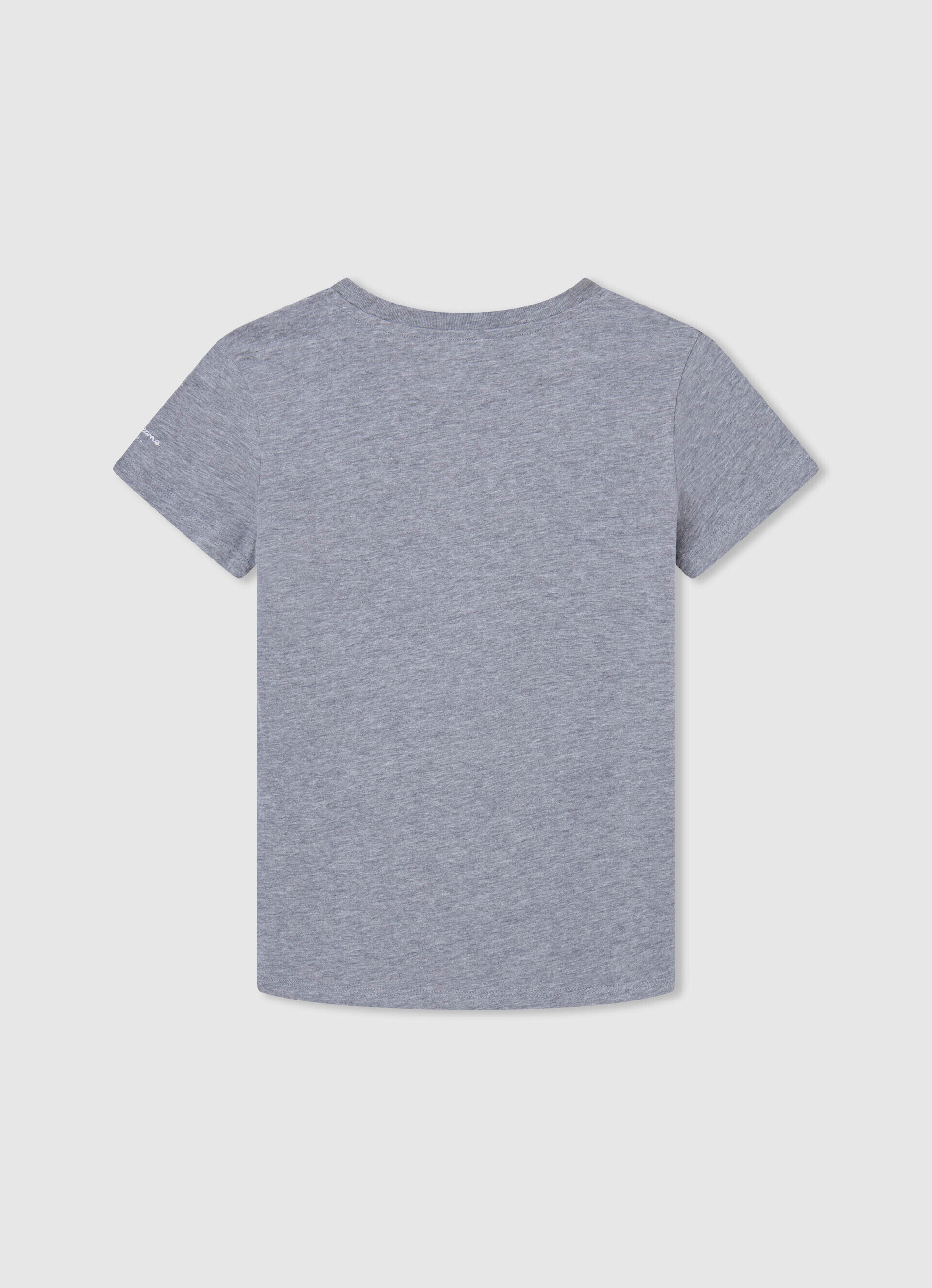 Camiseta de algodão com logo da bandeira - cinza mesclado
