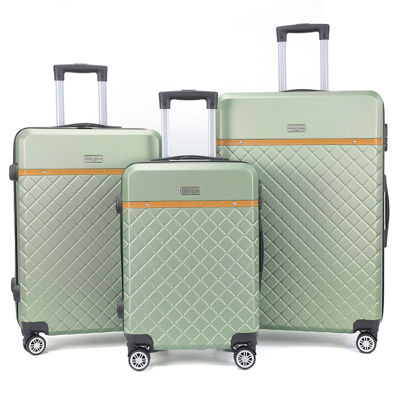 Maison Héritage 3 Valises 4 roues doubles Odeon 55/65/75 cm vert kaki