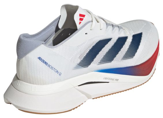Chaussures adidas adizero Boston 12 Blanc Bleu Homme
