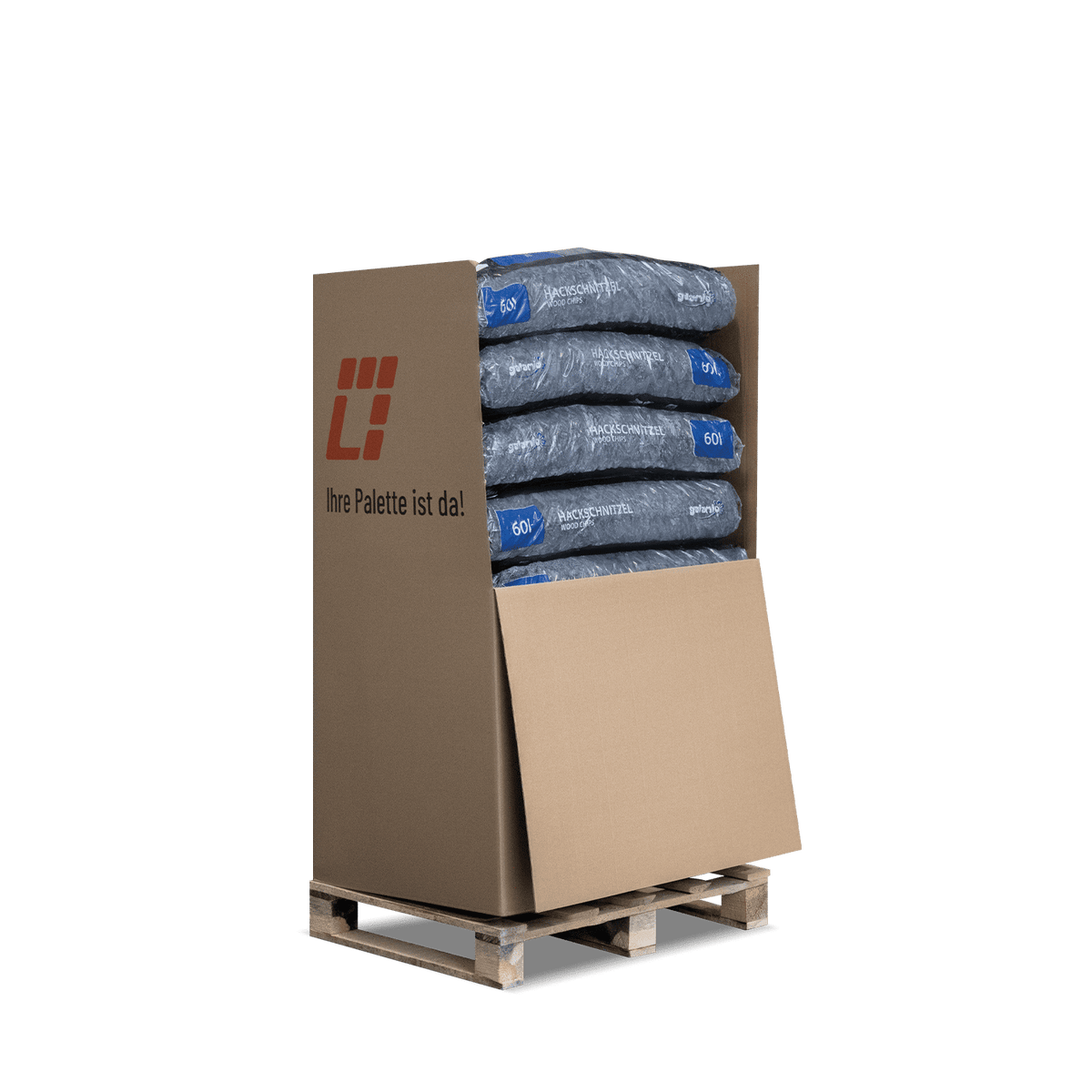 Galamio Houtchips Grijs 60l x 13 Zakken 780l Pallet