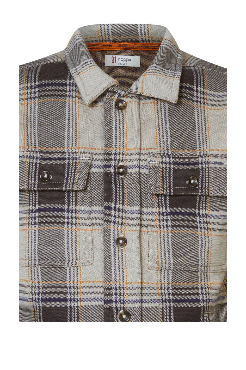 Noppies geruit overhemd Harlow beige/bruin