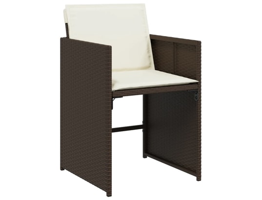 VIDAXL - Ensemble table et chaises Ensemble à manger de jardin 5 pcs et coussins marron poly ro...
