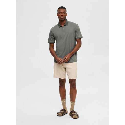 Selected Homme Fave Zip Polo, Agave Green, L
