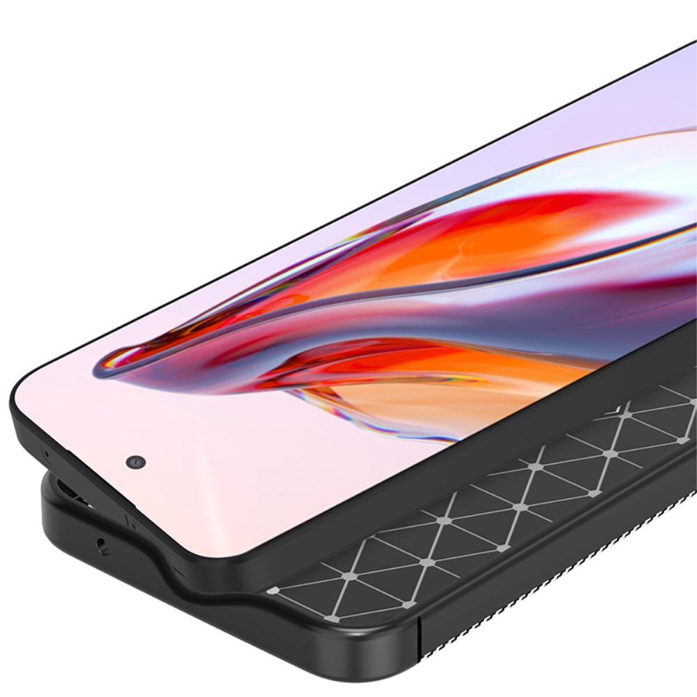 Samsung Galaxy A55 Gummi Case Schutzhülle mit Air Cushion Fallschutz im Carbon Look - Schwarz
