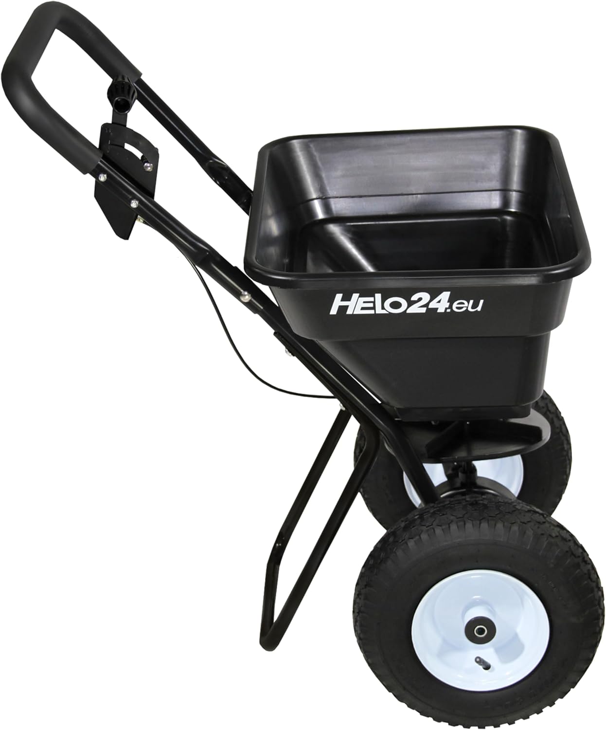 Helo Düngerstreuer Handstreuer Rasen Streuwagen Saatgutstreuer Salzstreuer Handstreuer 29L Streuer schwarz S2